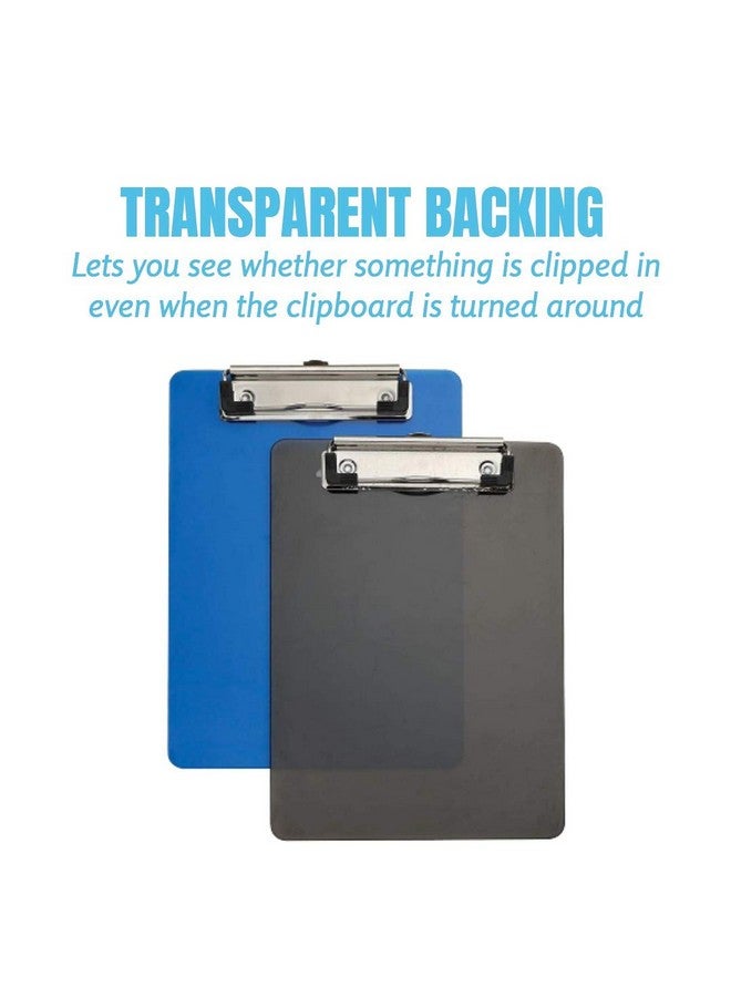 1InTheOffice Small Clipboards 6X9 Plastic Memo Size Translucent Blue/Translucent Black 6 X 9 Clip Board Mini (2) - Image 4