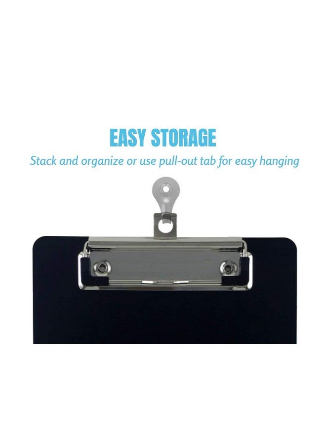 1InTheOffice Small Clipboards 6X9 Plastic Memo Size Translucent Blue/Translucent Black 6 X 9 Clip Board Mini (2) - Image 3