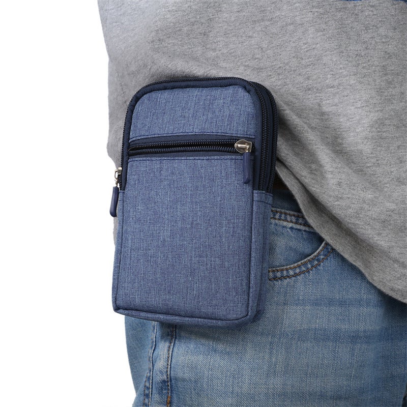 Denim Washable Casual Pen Mobile Phone Universal Waist Bag Leather Case 6.3 "Suitable For Apple Samsung Protective Case - Image 2