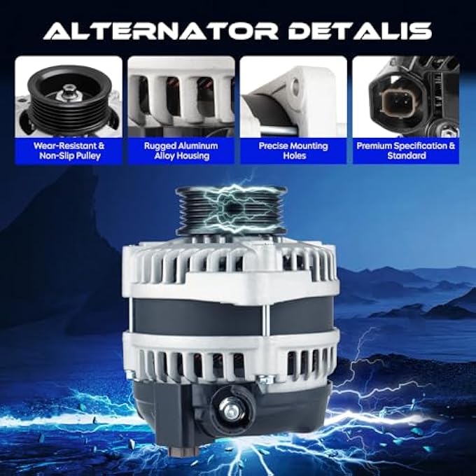 SEHNSUCHT Alternator Replacement New Fit for Honda Accord 2008-2012 3.5L, for Honda Accord Crosstour 2010 3.5L, High Output Alternator Replace for 11392 104210-5910 31100-R70-A01 - Image 3