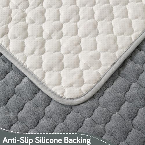 HOKIPO 'Diamond Plush' Premium Quilted Anti Slip Sofa Cover Mats for L Shape and 1/2/3 Seater Sofa. Make Your Own Sofa Cover Set, 70(D) x 60(L) cm, Grey (AR-5895-GRY) - Image 4