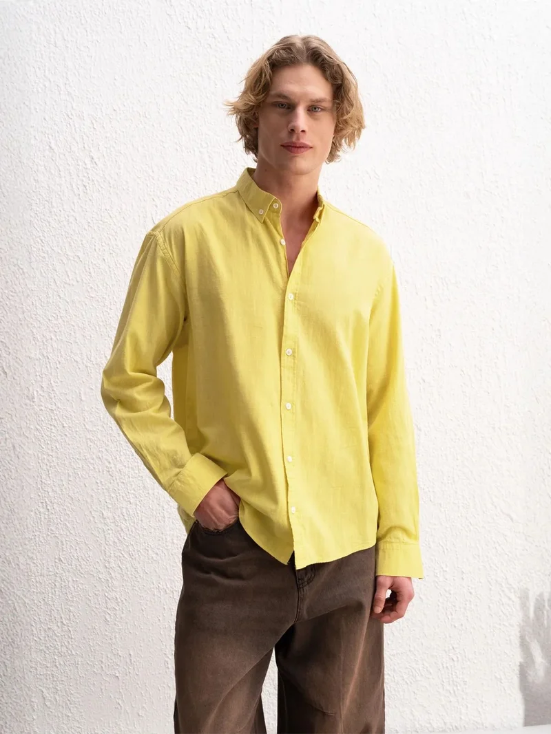 جيستو GIESTO Cotton Oversized Button-Up Shirt