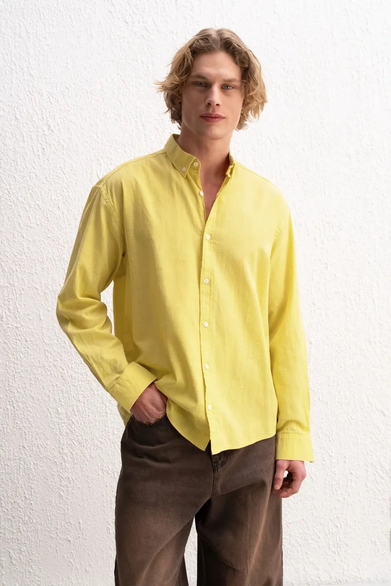 Giesto GIESTO Cotton Oversized Button-Up Shirt