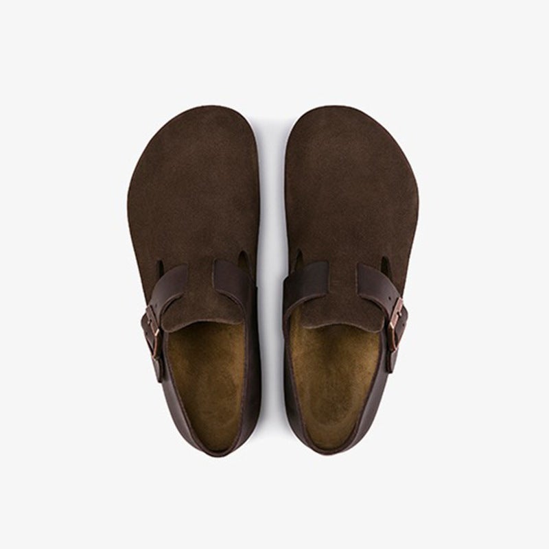 2024 Autumn Winter Unisex Berken Shoes Soft Cork Sole Leather Suede Blue - Image 4