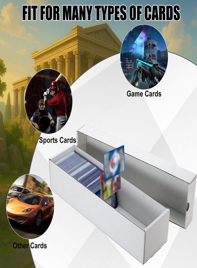 XRACV Trading Card Storage Box 10 Pack 1200 count Caseball Card Storage Box with Lid, White Corrugated Cardboard Sports Card Storage Box for TCG/Magic/Mtg Storage and Collection, Horizontal - Image 3
