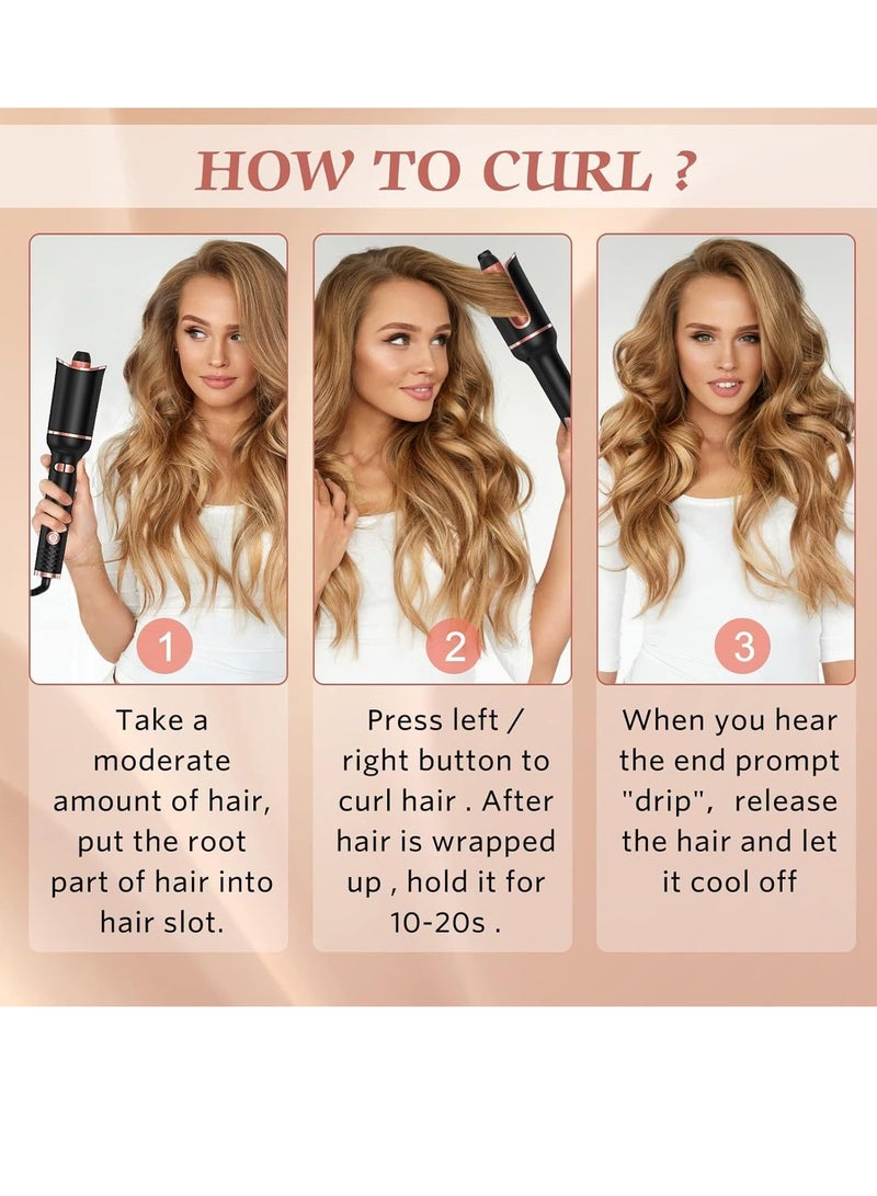 Zikra Automatic Hair Curler Automatic Curling Iron Professional Curling Wand Rotating with 1 Inch Large Barrel Fast Heating Dual Voltage for Women Mid Length to Longer Hair - Image 4