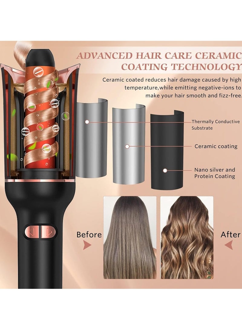Zikra Automatic Hair Curler Automatic Curling Iron Professional Curling Wand Rotating with 1 Inch Large Barrel Fast Heating Dual Voltage for Women Mid Length to Longer Hair - Image 5