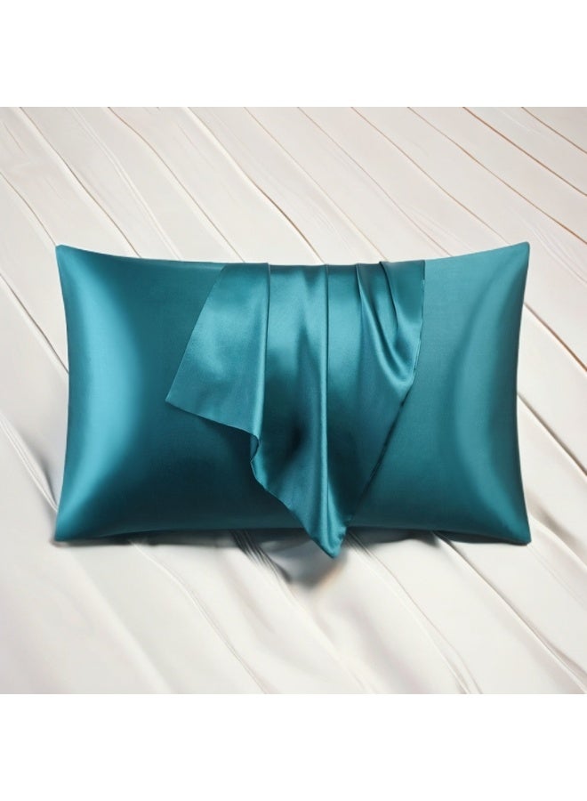 2-Pack Luxurious Mulberry Silk Pillowcases, 25 Momme Satin Weave, Hypoallergenic Solid Color Envelope Closure, Hand Wash Only, Designed for Hair and Skin,120-140gsm