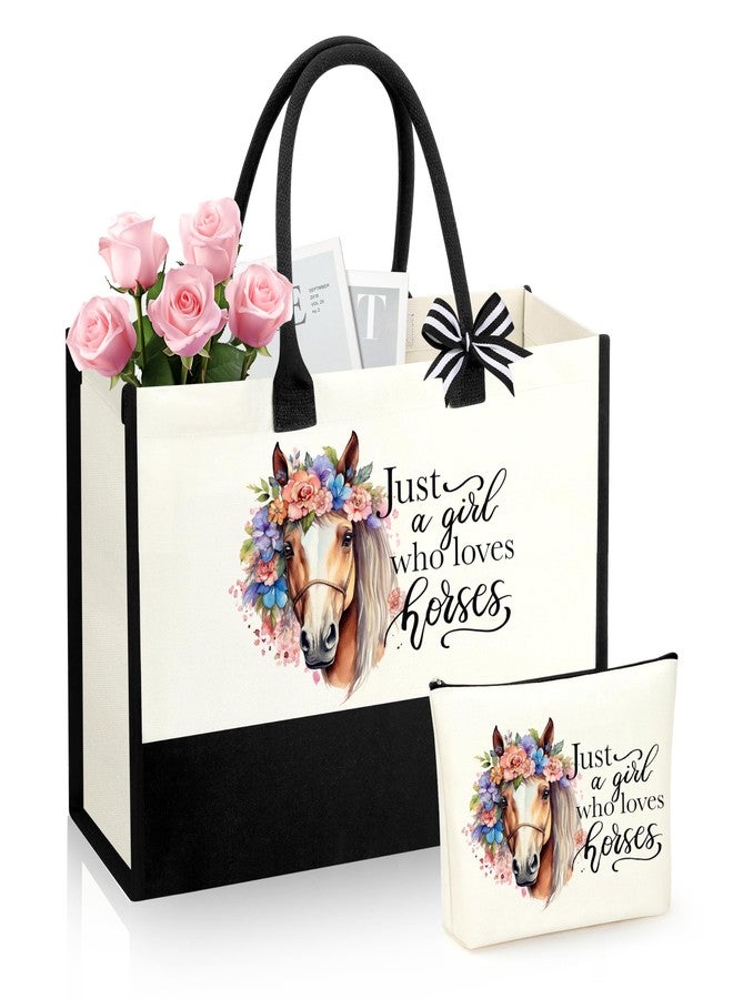 SiplyHaven Horse Stuff Gifts for Women Horse Accessories Stuff for Horses Lover Birthday Christmas Gifts for Mom Daughter Friends Sisters Canvas Tote Bag - Image 1