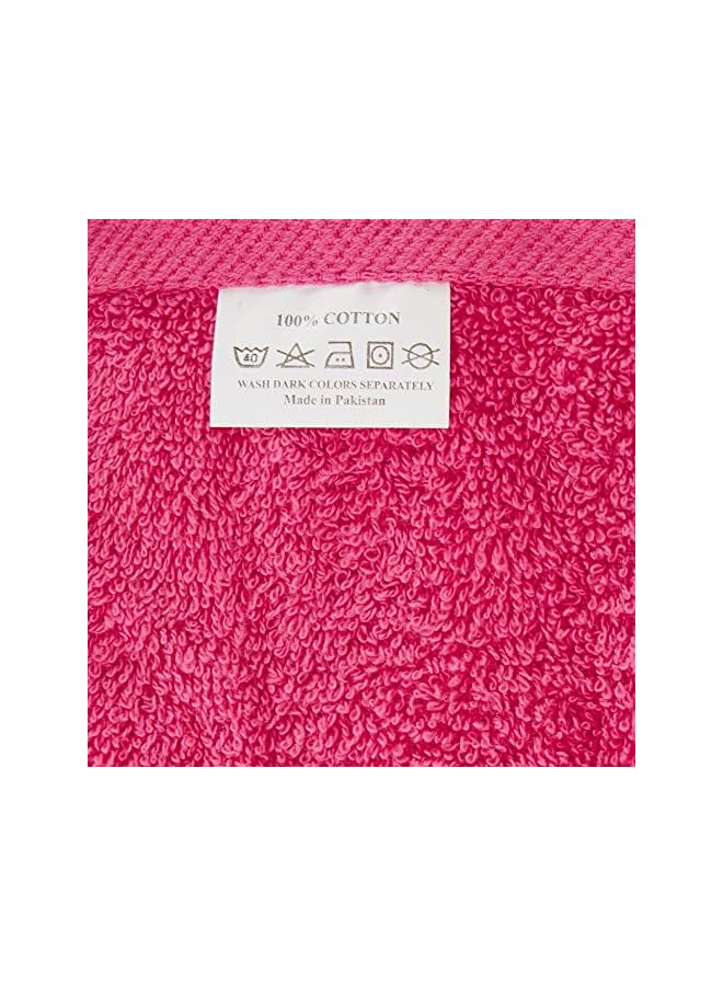 The Bros Cotton-Rich 480GSM Terry Bath Towel 2pc Set - Quick-Dry, Highly Absorbent for a Spa Experience at Home, Size: Bath Towel 70 x 140 cm & Hand Towel 40 x 70 cm, Fuchsia Pink - Image 3