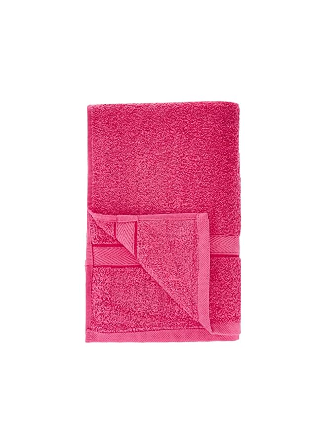 The Bros Cotton-Rich 480GSM Terry Bath Towel 2pc Set - Quick-Dry, Highly Absorbent for a Spa Experience at Home, Size: Bath Towel 70 x 140 cm & Hand Towel 40 x 70 cm, Fuchsia Pink - Image 2