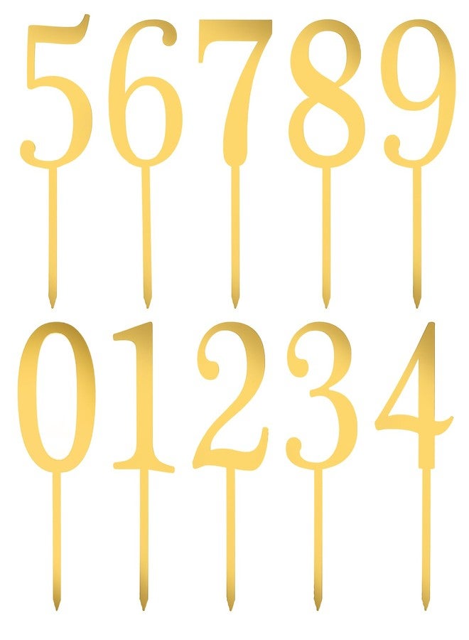 Josojoou 20PCS 0-9 Number For Cake Topper, Shiny Gold Acrylic Cake Topper, Freely Match Acrylic Numbers Suitable for Birthdays, Parties, Weddings, Anniversaries - Image 1
