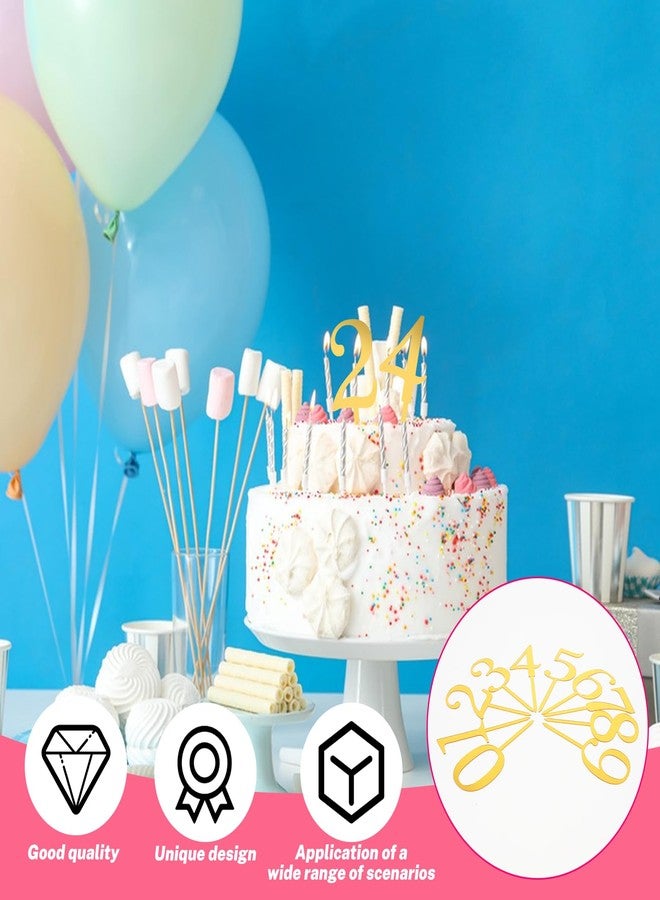 Josojoou 20PCS 0-9 Number For Cake Topper, Shiny Gold Acrylic Cake Topper, Freely Match Acrylic Numbers Suitable for Birthdays, Parties, Weddings, Anniversaries - Image 3