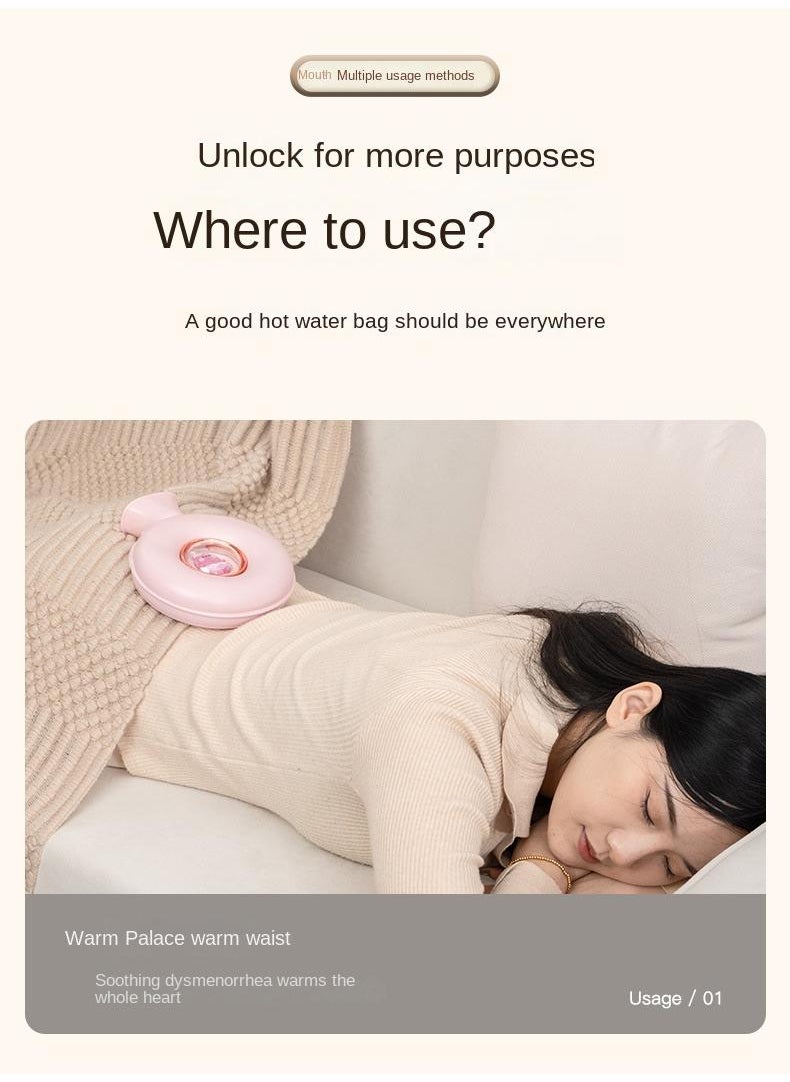 Y&D Doughnut Warm Water Bag Mini Portable Hot Hand Bag Waterflooding PVC Bag 600ml  - Image 5