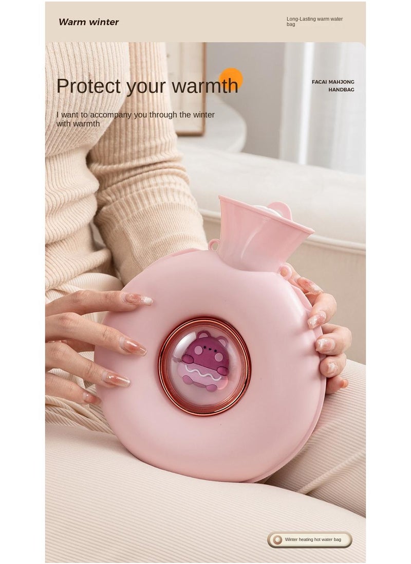 Y&D Doughnut Warm Water Bag Mini Portable Hot Hand Bag Waterflooding PVC Bag 600ml  - Image 2