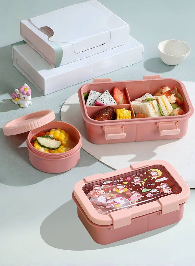 Super ZYouth Lunch Boxes for Kids, Bento Box for Children's School with 3 Compartments and Sauce Box, Leak-Proof Lunch Food Container - Image 1