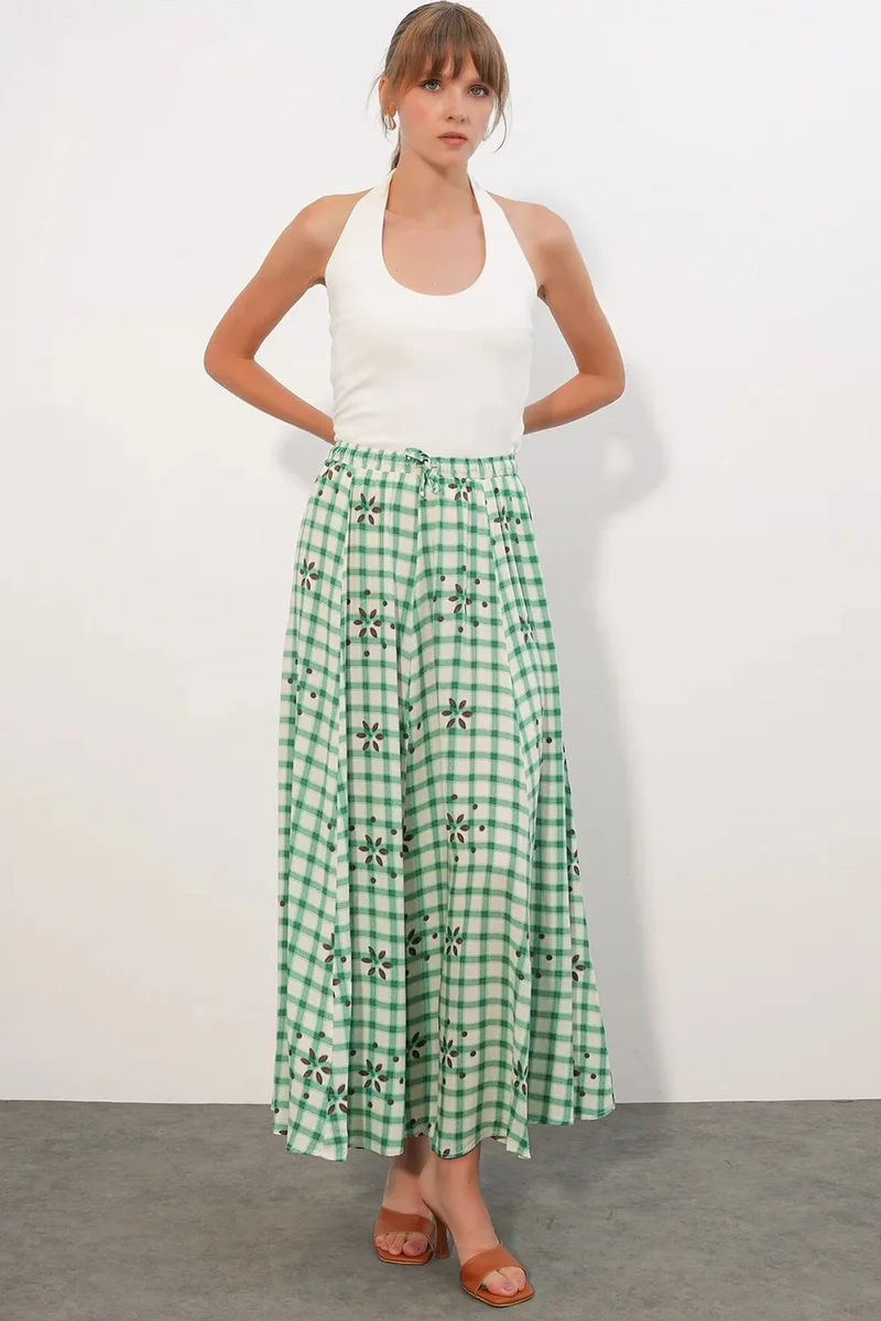 بيغ دارت BDART High-Waist Plaid Maxi Skirt