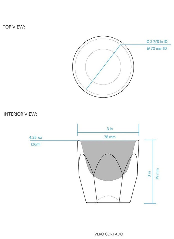 notNeutral - Vero Espresso Glass/Coffee Cup, Amber - 3 oz, Set of 2 - Image 1