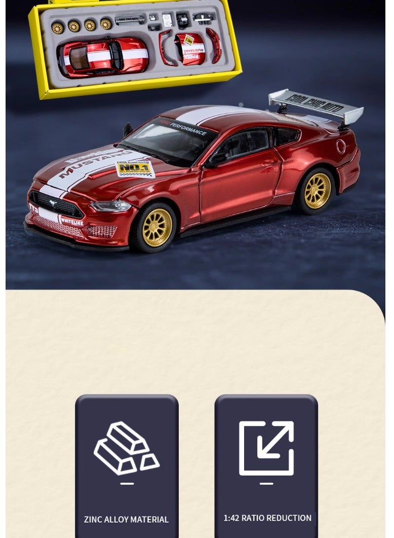 سي سي أيه تجميع سيارة فورد موستينج GT 2018 مقاس 1:42و تعديل في السيارة سيارة رياضية هدية مناسبة جدا لأولئك الذين يحبون هواية جمع السيارات مناسبة للمراهقين و الهواة و لمن يضيفها لمجموعة التحف لون احمر( ملاحظة غير مناسبة للأطفال بسب قطع التجميع الصغيرة للسيارة ) - Image 5