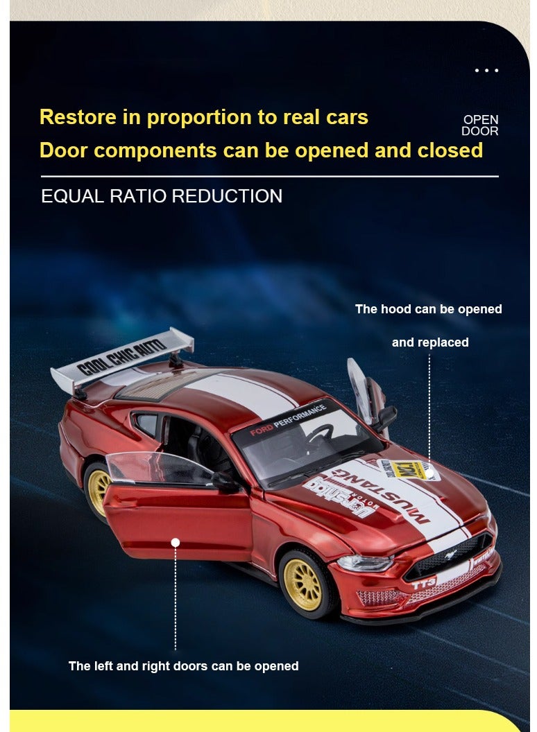 سي سي أيه تجميع سيارة فورد موستينج GT 2018 مقاس 1:42و تعديل في السيارة سيارة رياضية هدية مناسبة جدا لأولئك الذين يحبون هواية جمع السيارات مناسبة للمراهقين و الهواة و لمن يضيفها لمجموعة التحف لون احمر( ملاحظة غير مناسبة للأطفال بسب قطع التجميع الصغيرة للسيارة ) - Image 4