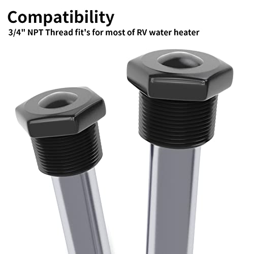 RVGUARD Anode Rod for RV Water Heater, 9-1/4" Magnesium Anode Rod with 3/4" NPT Thread fitting for most of RV Water Heater, 2 Pack, coming with PTFE Tape - Image 4