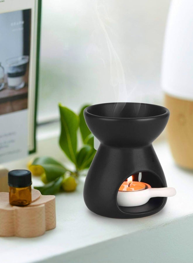 Chase Up Black Essential Oil Candle Warmers Burner Wax Melt, 1 Pack Aromatherapy Burner Essential Ceramic Oil Burner Home Bedroom Decor Christmas Housewarming Gift - Image 3