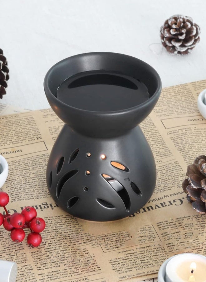 Chase Up Black Essential Oil Candle Warmers Burner Wax Melt, 1 Pack Aromatherapy Burner Essential Ceramic Oil Burner Home Bedroom Decor Christmas Housewarming Gift - Image 4