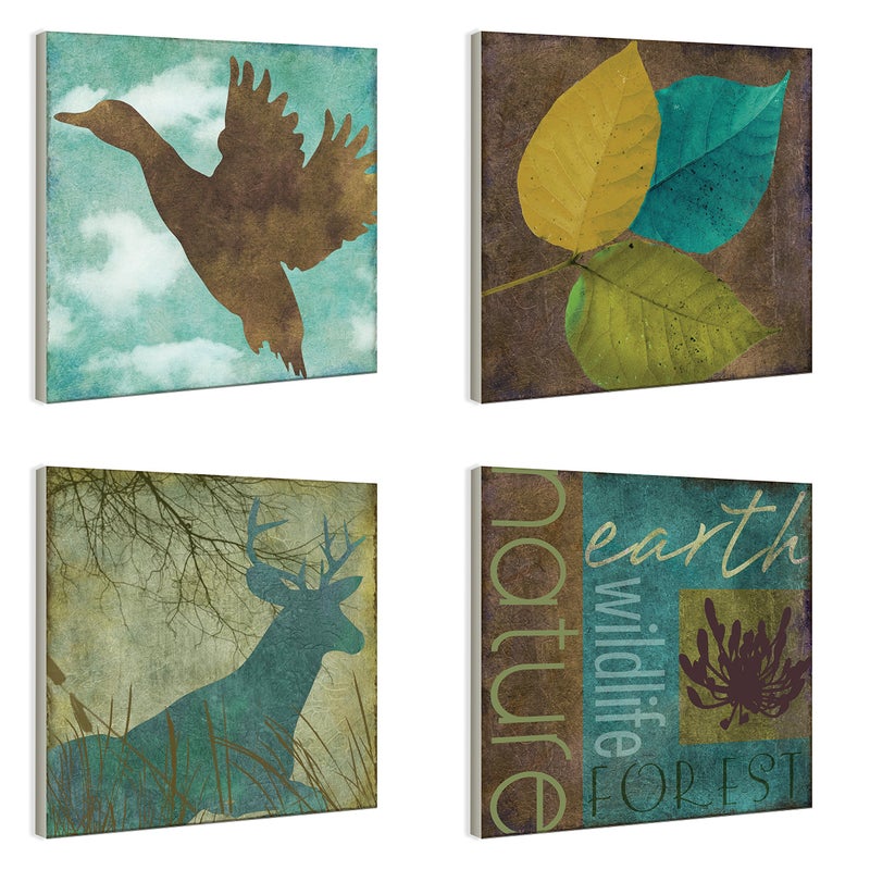 ستوبيل إنداستريز مجموعة Dustell Home Decor Nature و Wildlife Silhouettes مجموعة من 4 - Image 1