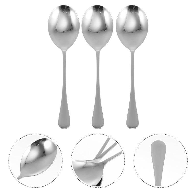Stainless Steel Long Handle Serving Spoons and Salad Scoops Rustproof Kitchen Utensils - Image 5