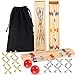 Sumind 84 Pcs Jacks Game and Pick up Sticks Include 62 Pcs Sticks 2 Pack Red Rubber Balls 20 Pack Gold and Silver Metal Jacks Classic Game for Kids Adults Family Party - Image 2