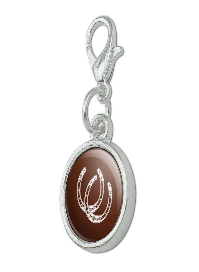 GRAPHICS & MORE Horseshoe Lucky Double Cowboy Brown Antiqued Bracelet Pendant Zipper Pull Charm with Lobster Clasp - Image 2