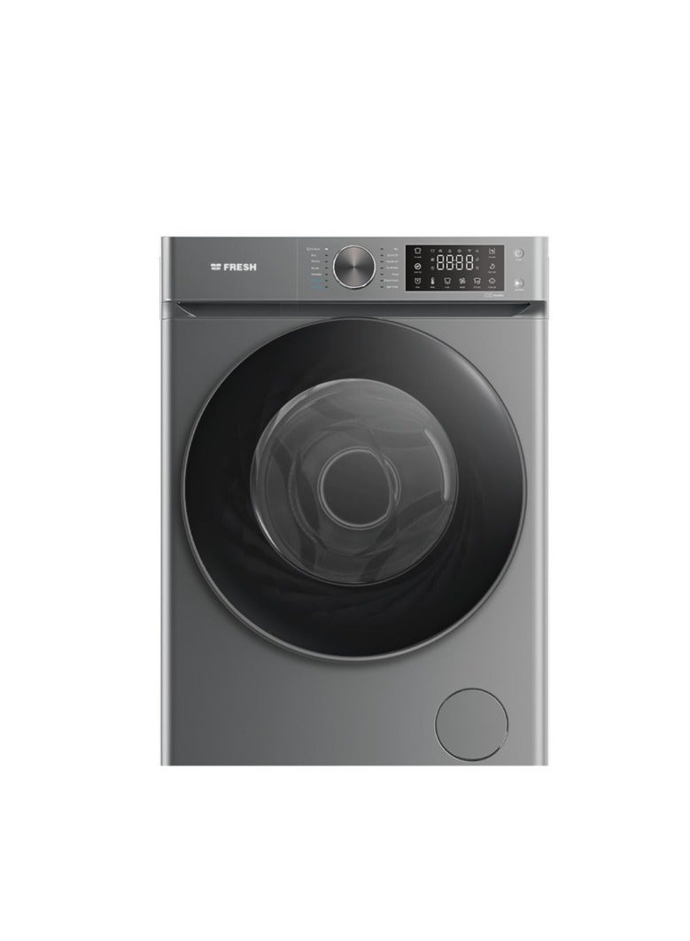 فريش غساله فريش اوتوماتيك 9كيلو 1400لفه سلفر غامق بخار انفرتر ديجيتال كود6429 FLDDRPMPCDS