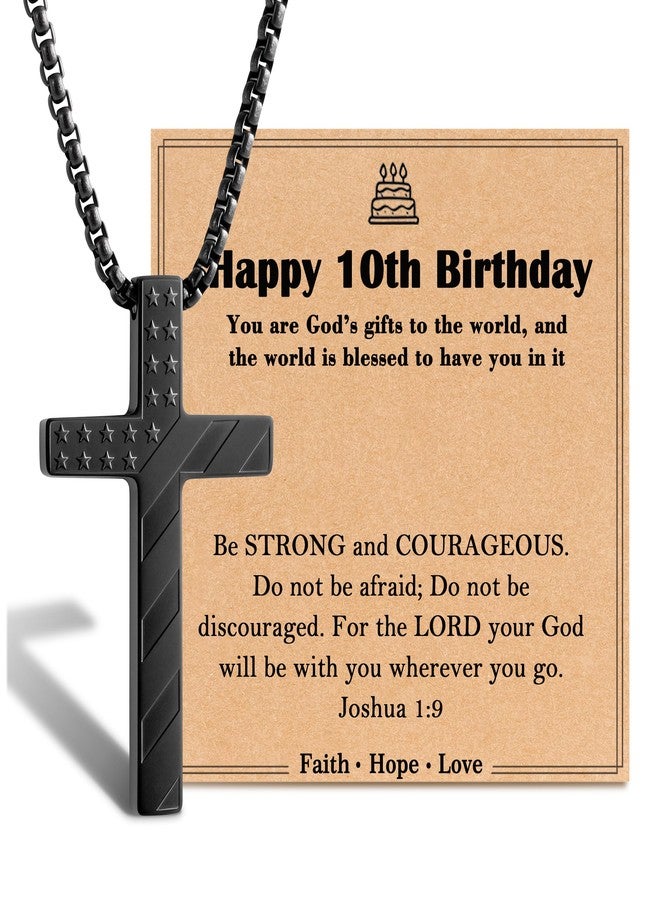 Tarsus 10 Year Old Boy Gifts, Cross Necklace 10th Birthday Decorations Present Gifts for 10 Year Old Boys Birthday - Image 1