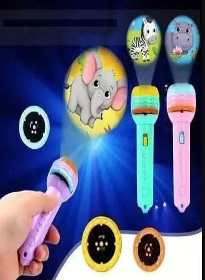 CrazyBuy Projector Flashlight Torch Kids Toy Education Learning Night Light (Multicolor)