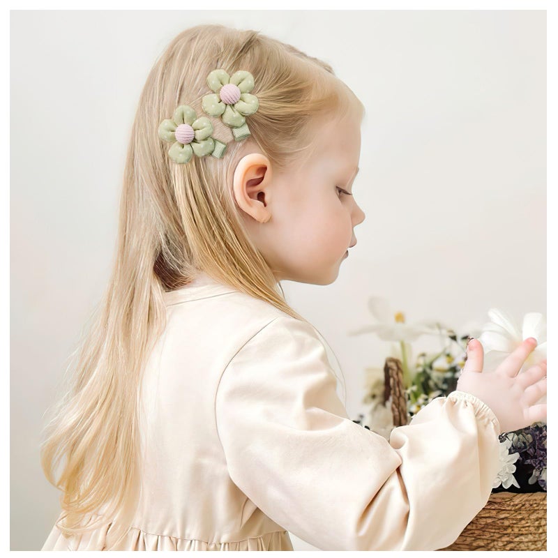 BBgifts 20 Pcs Boutique Baby Girl Hair Clips with Flowers, 2 inches Hair Bow Clips for Toddler Girls 10 Colors, Non Slip Little Girls Hair Accessories for Thin Thick Hair - Image 3