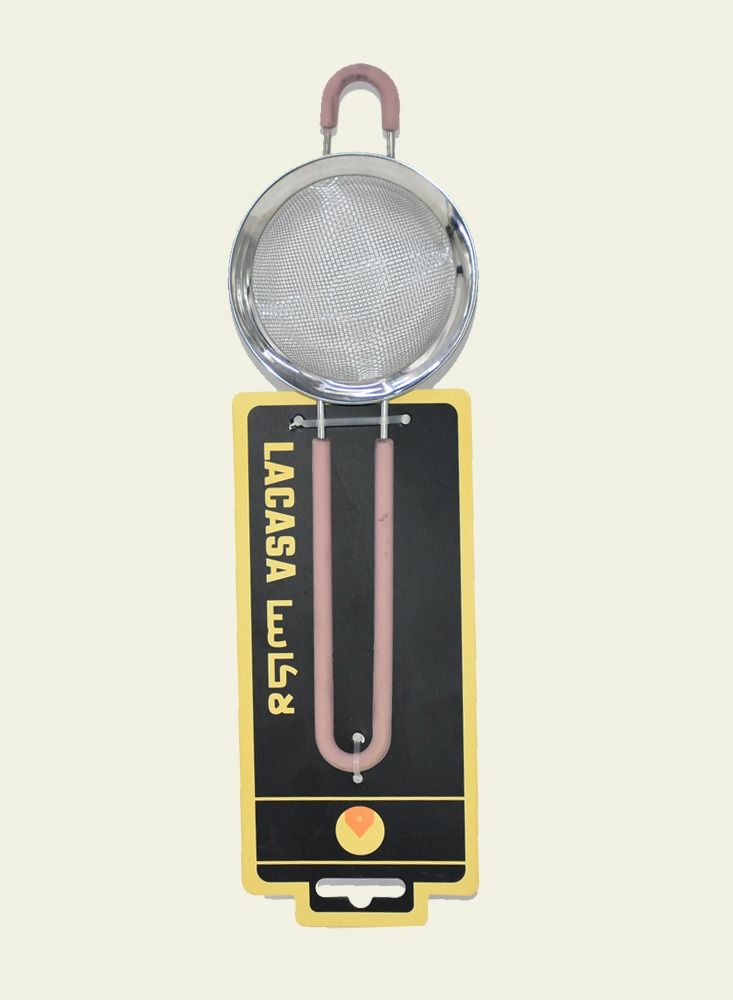 Lacasa Stainless Steel Strainer Silver/Pink 14 centimeter - Image 2