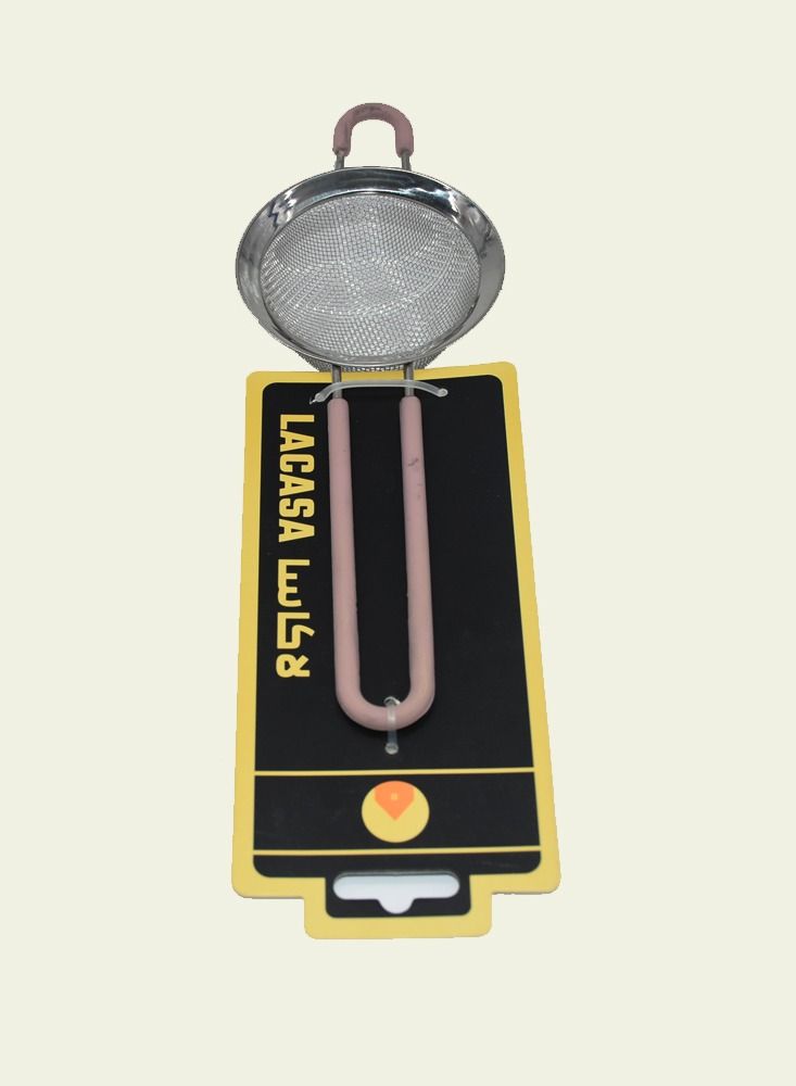 Lacasa Stainless Steel Strainer Silver/Pink 14 centimeter - Image 1