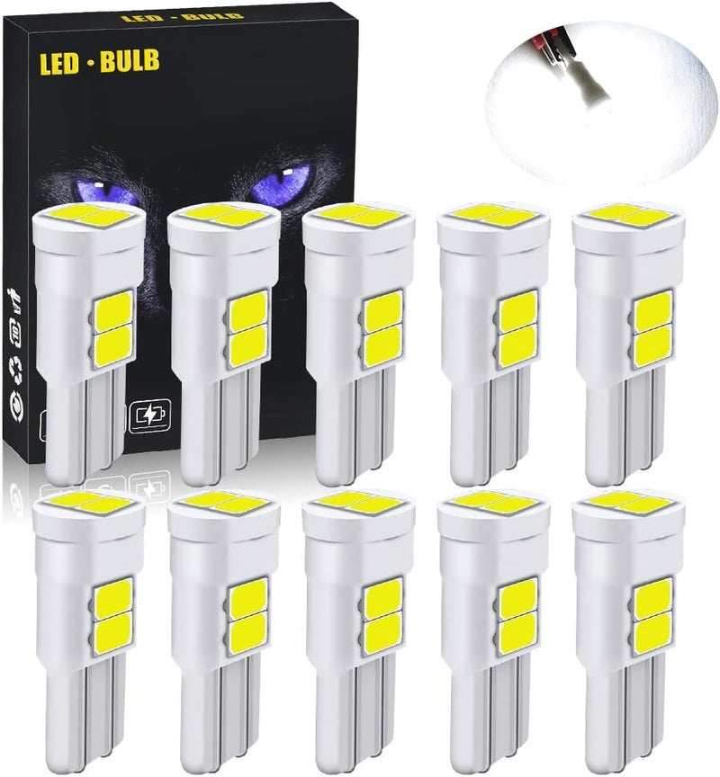 YEERON T10 LED Bulbs 10-Pack - Super Bright White 6000K - Image 1