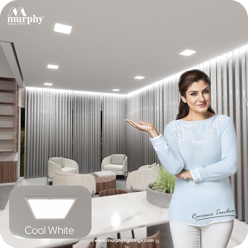 Murphy Trimless Square LED Panel Light – 12W Cool White | Glare-Free, Recessed Ceiling Downlight for Home & Commercial – Pack of 8 - Image 5