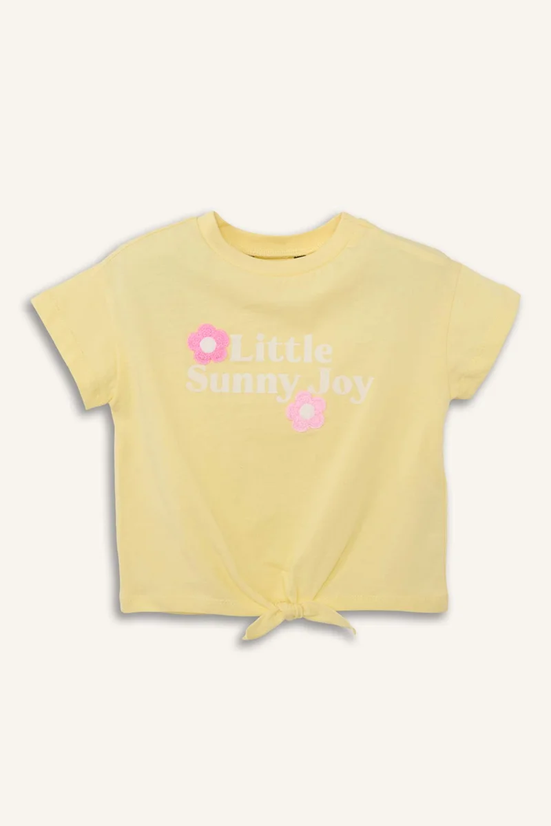 DeFacto Baby Girl Floral Print Short Sleeve T-Shirt