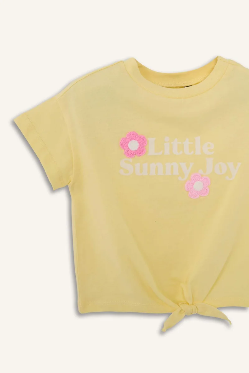 DeFacto Baby Girl Floral Print Short Sleeve T-Shirt