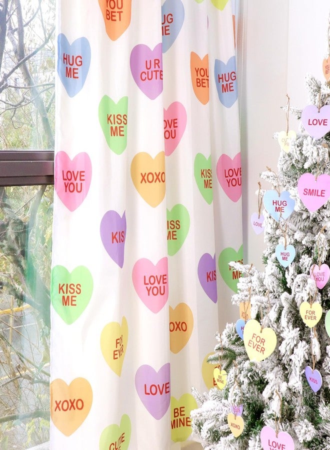 Bunny Chorus Valentines Shower Curtain, Valentines Day Decor Candy Heart Shower Curtain, Colorful Curtain Sets, Waterproof Fabric Bathroom Curtains for Valentines Day Decorations 72 x 72 Inches - Image 5