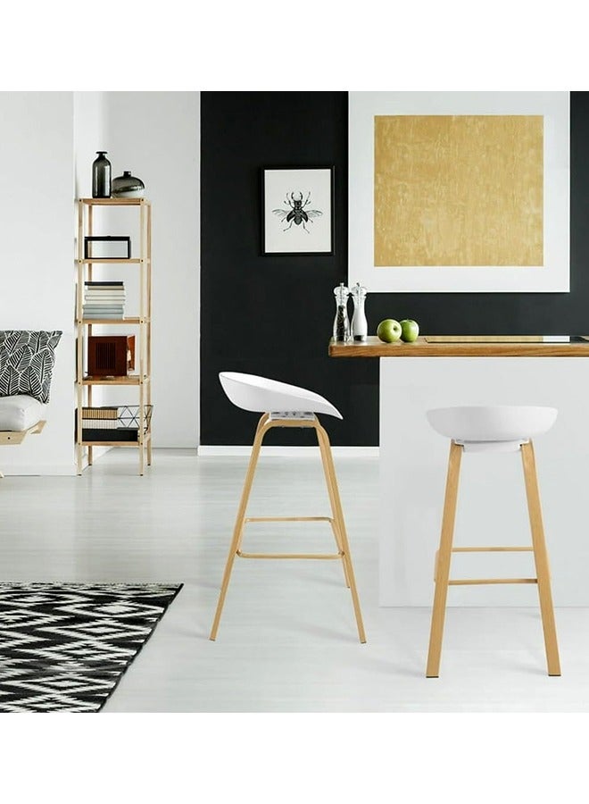 Living Set of 2-Bar Chair PP Solid Wood Base with a Stylish Look and Heavy Load Bearing Legs 42 x 45 x 78cm .  - Image 5
