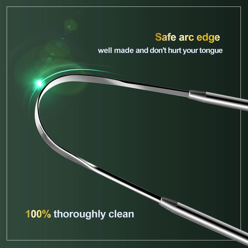 Bealihelp 2 Pack Tongue Scraper, 100% Surgical 304 Stainless Steel Tongue Cleaner for Adults And Kids, Professional Tongue Brush for Oral Care, Improve Bad Breath and Fresh Breath - Image 4
