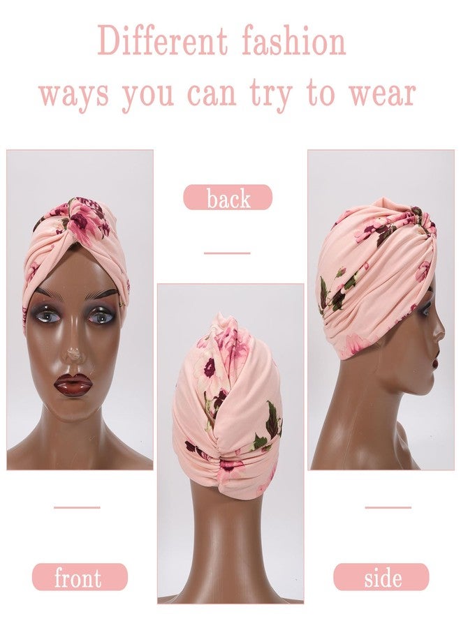 XEPST 2 Pieces Women's Turban Chemotherapy Chemotherapy Headwear Chemotherapy Women African Elastic Hat Turban Hair Night Hat for Hair Loss Women - Image 4