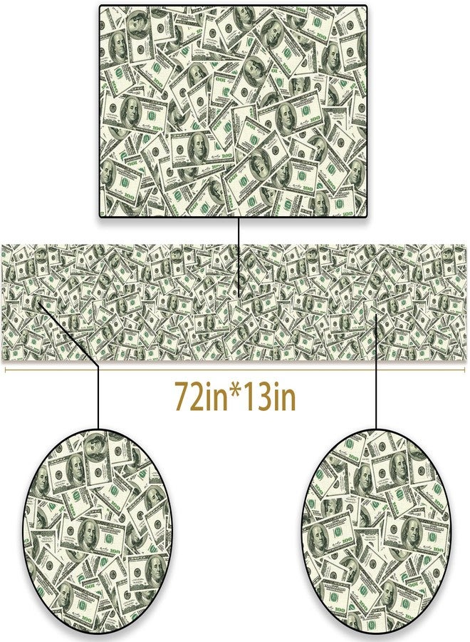 Pudodo Money Table Runner Bill Dollar Signs Big Bucks Money Theme Party Decoration Birthday Casino Kitchen Dining Room Home Decor - Image 3