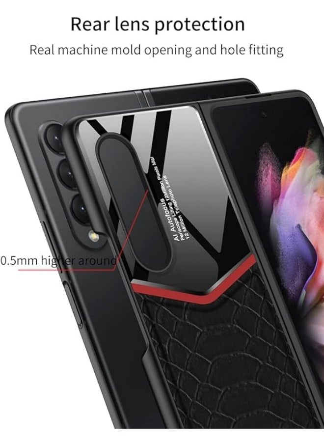 Generic Case Compatible with Samsung Galaxy Z Fold 3, Z Fold 3 Case Leather, Ultra-Thin Plain Leather, Light Luxury Business Case Compatible with Galaxy Z Fold 3 5G  - Image 5