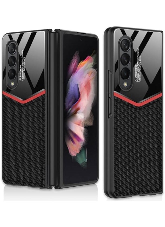 Generic Case Compatible with Samsung Galaxy Z Fold 3, Z Fold 3 Case Leather, Ultra-Thin Plain Leather, Light Luxury Business Case Compatible with Galaxy Z Fold 3 5G  - Image 1