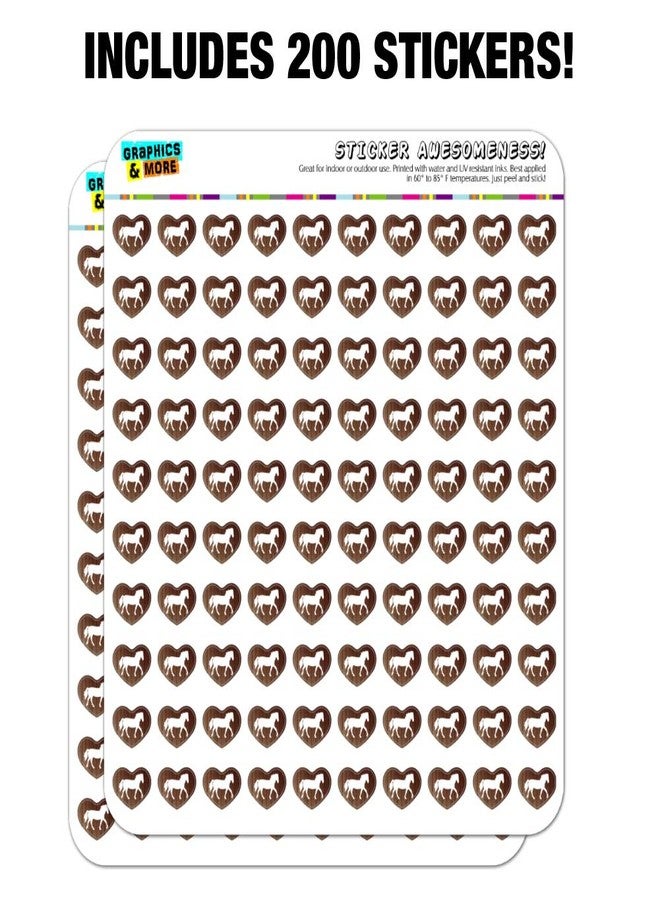 GRAPHICS & MORE Horse Silhouette Cowboy Western Heart Shaped Planner Calendar Scrapbook Craft Stickers - Image 3
