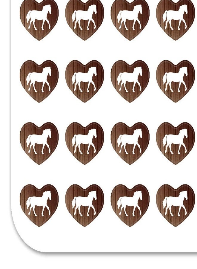 GRAPHICS & MORE Horse Silhouette Cowboy Western Heart Shaped Planner Calendar Scrapbook Craft Stickers - Image 2